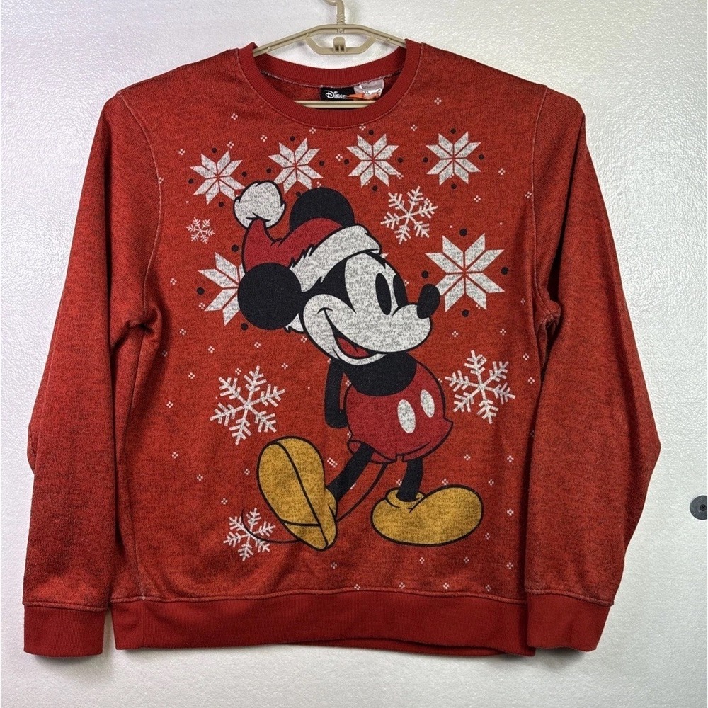 Disney Mickey Mouse Sweatshirt Red Sz‎ XL Pullover Graphic Print